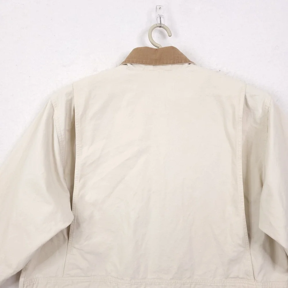 Vintage Eddie Bauer  Barn Chore Jacket Mens Large Ivory Field Travel Safari 90s